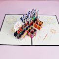Miniatyrbild 4 av 6: 3D Pop-Up Födelsedagskort, Perfekt för Festligt Tema, Premium Kartong & Laserskuren Design, Utsökt Design, Tomt Kort & Kuvert