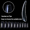 Miniatyrbilde 3 av 5: Akrylnegltips Hvit 500 stk Fransk Kunstig Falsk Tips for Manikyr Neglekunst Salonger & Hjem DIY