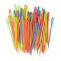 Miniatyrbild 1 av 5: 100 st stora plastnålar i ljusa färger, stora plastgarnnålar, stora plastsy-nålar för stickning