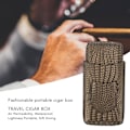 Miniatyrbillede 7 af 8: 3-Finger Cigar Etui med Vævet Mønster, Bærbar Rejse Læder Cigar Humidor Etui Rygning Tilbehør Guld