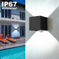 Miniatyrbilde 5 av 5: Vegglampe 12W IP65 Vanntett 6000K Kald Hvit Justerbar Vinkel LED Svart med Bevegelsessensor