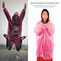 Miniatyrbild 7 av 7: 5 st Engångs Utomhus Camping Transparent Regnrock Färgglad Regnkappa (Rosa)
