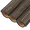 Miniatyrbillede 3 af 8: 3-Finger Cigar Etui med Vævet Mønster, Bærbar Rejse Læder Cigar Humidor Etui Rygning Tilbehør Guld