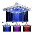 Miniatyrbilde 1 av 5: LED Dusjhode, 8 tommer Flis Temperaturkontroll, 3 Fargeskiftende ABS Krom Overflate, 12 stk LED Dusjhode for Bad