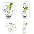 Miniatyrbillede 7 af 8: Enkel Kat Jern Blomst Vare Hydroponisk Blomsterarrangement Vase