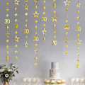 Miniatyrbild 3 av 5: Nummer 30 Runda prickar blinkande stjärnor krans set metall