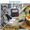 Miniatyrbild 4 av 5: Essential Digital Hygrometer Termometer Mätare För Reptilterrarium, Noggrann Övervakning Inomhus Utomhus Temperatur Fuktighetsmätare, Snabb Respons