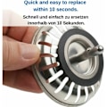 Miniatyrbild 2 av 5: Tätningar för diskbänkspropp, gummipackning för diskbänk, tätningar för sil, 5-pack reservtätningar för diskbänk, gummipackningar för propp