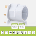 Miniatyrbillede 5 af 8: Europæisk standard til britisk standard stikkontakt adapter, sæt af 2