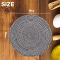 Miniatyrbilde 2 av 7: Runde Plassmatter Sett med 4 Flettede Plassmatter med Kant for Spising