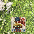 Miniatyrbild 3 av 6: 4 juli hängande dörrskylt, dekorationer för oberoende dagen