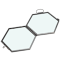 Miniatyrbillede 4 af 5: Hængende Geometrisk Sekskantet Glasbilledramme Tørret Blomst Planteprøve Klips Display
