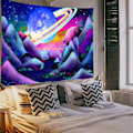 Miniatyrbild 4 av 5: Svart ljus gobeläng, UV-reaktion galax kosmisk planet glöd i t
