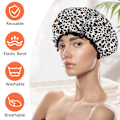 Miniatyrbillede 4 af 5: 1 stk leopard print badehætte - sort leopard print
