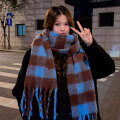 Miniatyrbillede 5 af 5: Stor Chunky Plaid Sjal Farvet Ternet Oversize Sjal