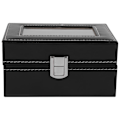 Miniatyrbillede 2 af 5: 1 stk. 3 Slots PU Læder Æske Etui Til Ur Smykker Display Opbevaring Organizer Hot