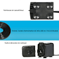 Miniatyrbilde 3 av 5: 600L/H 8W Submersible Pumpe for hagevannfontene, akvarium og hydroponiske systemer, med 2 dyser, AC220-240V