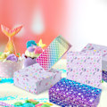 Miniatyrbild 4 av 5: 12 stycken sjöjungfru presentpapper - rosa*2+regnbåge*2+havsblå*2+lila*2