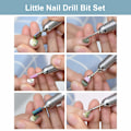 Miniatyrbild 2 av 8: 7 st nagelborrbitar för akrylnaglar, professionellt litet nagelborrbitset i volframkarbid för gelnaglar och nagelband
