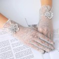 Miniatyrbild 6 av 8: Blommiga spets handskar för bröllop opera fest Flapper spets handskar S