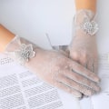 Miniatyrbillede 6 af 8: Blomsterblonde Handsker til Bryllup Opera Fest Flapper Blonde Handsker S