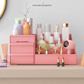 Miniatyrbillede 2 af 5: Pink Makeup Opbevaringskasse i Plastik 26,5x16x12cm Kosmetik Skuffe Opbevaringsboks Multifunktionel Opbevarings Skuffer til Badeværelsesbord