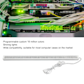 Miniatyrbillede 7 af 8: RGB PC Kabinet Lysstribe Høj Lysstyrke Aura Sync 17 stk. Perler Glimtende LED Computer Kabinet Lysbjælke til de fleste computere