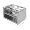 Miniatyrbillede 4 af 5: Reagensglas Holder 304 Rustfrit Stål 6 Hull 3 Lag Laboratorie Stativ Stativ til 32mm Rør