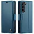 Samsung S21 Skal Premium Läder RFID Skyddsfodral i Blått