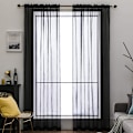 Miniatyrbilde 1 av 8: Voile Gardin Transparent Gardin i Ensfarget Stangedesign