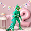 Pikkukuva 4 / 7: Dinosaurusten naamiot, 12 kpl dinosaurusten naamioita, lasten naamiaiskostipuku
