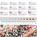 Miniatyrbillede 3 af 5: Fladryggede Neglekrystaller, Glaskrystal Rhinestones til Håndværk Negle Dansekostumer