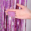 Miniatyrbild 5 av 5: Glittergardin i folie med fransar, 4 stycken, 1x2,5 m