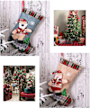 Miniatyrbild 7 av 7: 3D Julstrumpor, Perfekt Juldekoration Med Hängögla För Stora Julstrumpspåsar I Klassisk Jultomtestil, Miljövänlig Non-Woven