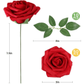 Miniatyrbild 2 av 6: Konstgjord blomma röd ros 25st/50st verklighetstrogna falska rosor