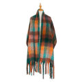 Miniatyrbillede 4 af 5: Kvindes Cashmere Stor Farvet Ternet Sjal Vinter Varmt Wrap