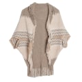 Miniatyrbild 1 av 5: Dam varm sjal wrap öppen framsida poncho cape färgblock