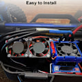 Pikkukuva 6 / 8: DC 5V RC Jäähdytyselementti Suurnopeus Tuuletinmoottori Säteilijä Tuuletinsetti Traxxas Slash 4×4 VXL 1/10 RC-autolle Punainen