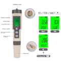 Miniatyrbild 3 av 5: 4-i-1 EC/TDS/Salthalt/Temperaturtestare Multifunktionell Vattenkvalitetstestare för Akvarium
