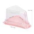 Miniatyrbillede 5 af 7: 100 stk. Trekantede Kageholderæsker Transparent PET Mad Cupcake Emballagebeholder Pink