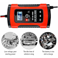 Miniatyrbild 4 av 5: Batteriladdare, Bärbar Smart Bilbatteriförstärkare, Batteriladdare för Motorcykel/Bil med Multipelskydd, Laddning, Underhåll och