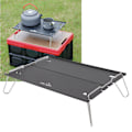 Miniatyrbilde 1 av 8: Bærbar sammenleggbart bord i aluminium og rustfritt stål, svart, for piknik, camping, reiser og fjellklatring