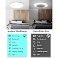 Miniatyrbild 5 av 5: Modern LED Taklampa, Justerbar Trefärgs-temperatur, Infälld Belysningsarmatur, Högkvalitativt Flamskyddande Plastskal för Vardagsrum