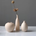 Miniatyrbillede 4 af 8: Keramisk Vase Sæt af 3, Små Blomster Vaser til Rustik Hjem