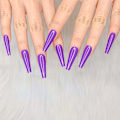 Miniatyrbillede 4 af 6: 24 stk. Dyb Nude Ren Farve Ballerina Lang Kiste Glansende Falske Negle Tryk på Negle Falske Spidser Manicure til Kvinder og Piger
