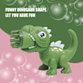 Miniatyrbild 2 av 5: 9-håls automatisk dinosauriebubbelmaskin leksaker utomhus musikbelysning bubbelblåsare leksak