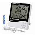 Miniatyrbild 2 av 2: Digital hygrometer termometer inomhus temperatur fuktighet monitor med extern vattentät sond för inomhus utomhus