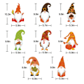 Miniatyrbillede 3 af 7: Efterårs Thanksgiving Vindue Klistermærker - 4 Ark Efterårsnisse Elf Scan