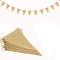 Miniatyrbillede 3 af 8: LEBENSWERT 3 stk. Flagkæde Flagguirlande Vintage Jute Farverig