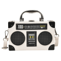 Miniatyrbilde 1 av 6: Retro radio-inspirert veske, elegant PU-veske for kvelden, eksklusivt